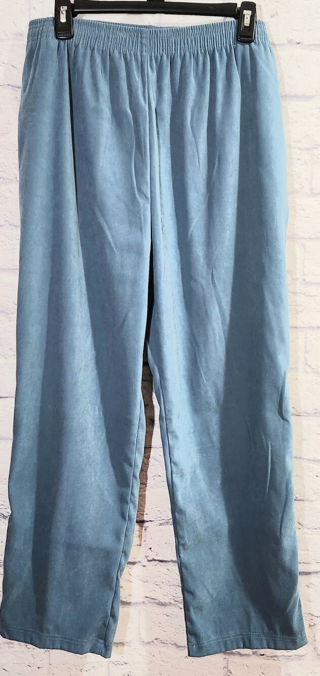 Draper's & Damon's Blue Pleated Pull On Pants PL Lightweight Soft Stretch